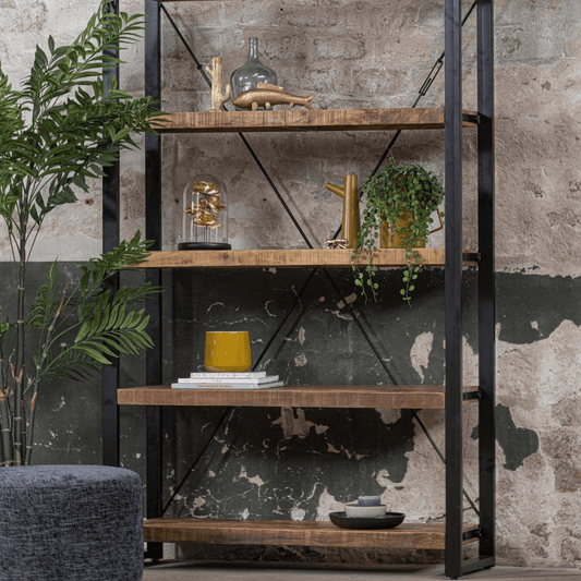 Mangoholz Bücherschrank Britt 120 cm Mahom