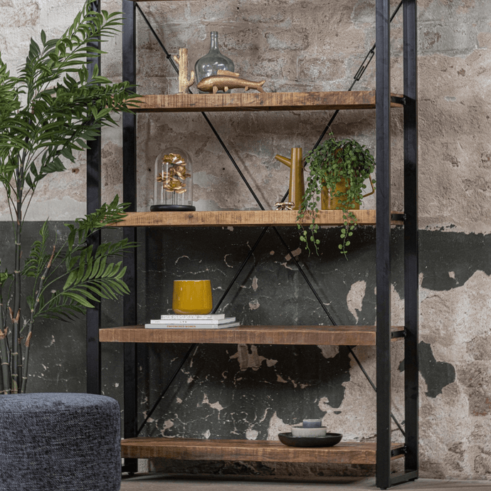 Mangoholz Bücherschrank Britt 120 cm Mahom