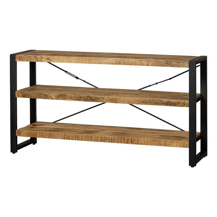 Mangoholz Bücherschrank Britt 120 cm Niedrig Mahom