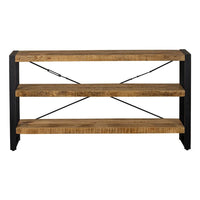 Mangoholz Bücherschrank Britt 120 cm Niedrig Mahom