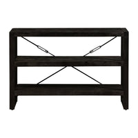 Mangoholz Bücherschrank Britt Schwarz 120 cm Niedrig Mahom