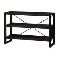 Mangoholz Bücherschrank Britt Schwarz 120 cm Niedrig Mahom