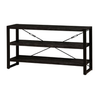 Mangoholz Bücherschrank Britt Schwarz 150 cm Niedrig Mahom
