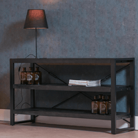 Mangoholz Bücherschrank Britt Schwarz 150 cm Niedrig Mahom