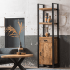 Mangoholz Bücherschrank Plano mit 1 Tür und 1 Schublade Mahom