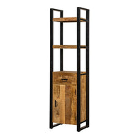 Mangoholz Bücherschrank Plano mit 1 Tür und 1 Schublade Mahom
