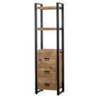 Mangoholz Bücherschrank Plano mit 3 Schubladen Mahom