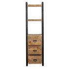 Mangoholz Bücherschrank Plano mit 3 Schubladen Mahom