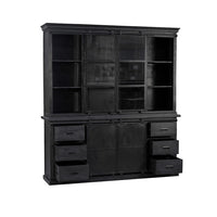 Mangoholz Buffet Schrank Denver Schwarz 200×220 cm Gerade Mahom