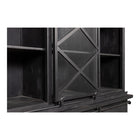 Mangoholz Buffett Schrank Denver Schwarz 160x220 cm X Einzeltür Mahom
