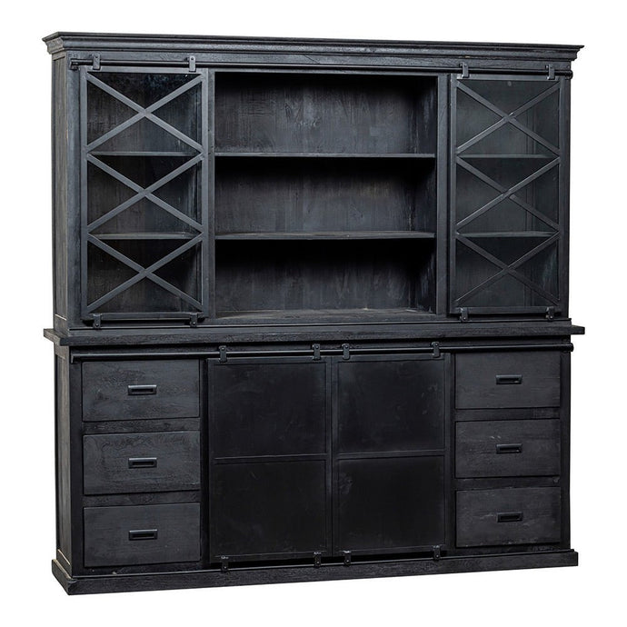 Mangoholz Buffet-Schrank Denver Schwarz 260 cm X Mahom