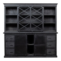 Mangoholz Buffet-Schrank Denver Schwarz 260 cm X Mahom