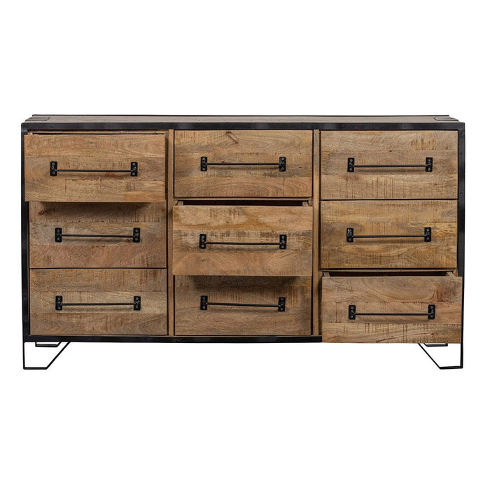 Mangoholz Anrichte Baltimore 160 cm 9 Schubladen Mahom