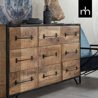 Mangoholz Anrichte Baltimore 160 cm 9 Schubladen Mahom