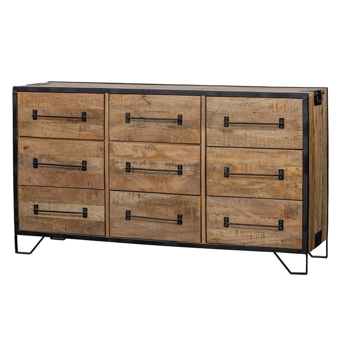 Mangoholz Anrichte Baltimore 160 cm 9 Schubladen Mahom