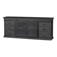 Mangoholz Anrichte Newark Schwarz 160 cm Doppeltürer Mahom