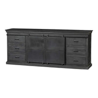 Mangoholz Anrichte Newark Schwarz 220 cm Mahom