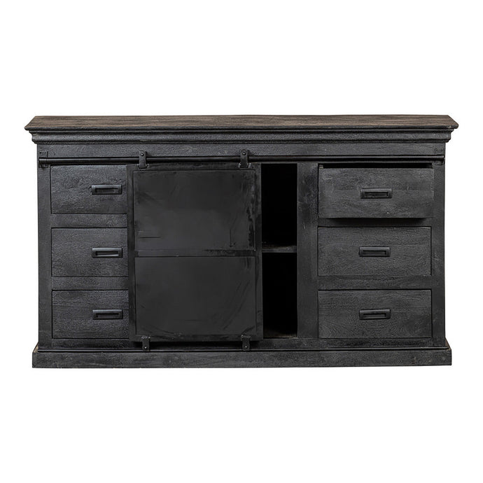 Mangoholz Anrichte Newark Schwarz 160 cm Mahom