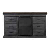 Mangoholz Anrichte Newark Schwarz 160 cm Mahom