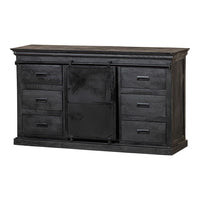 Mangoholz Anrichte Newark Schwarz 160 cm Mahom