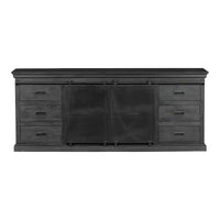 Mangoholz Anrichte Newark Schwarz 160 cm Doppeltürer Mahom