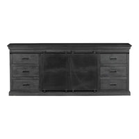 Mangoholz Anrichte Newark Schwarz 220 cm Mahom