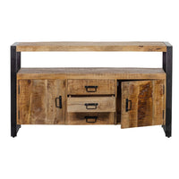 Mangoholz Anrichte Pittsburgh 140 cm mit 3 Schubladen und 2 Türen Mahom