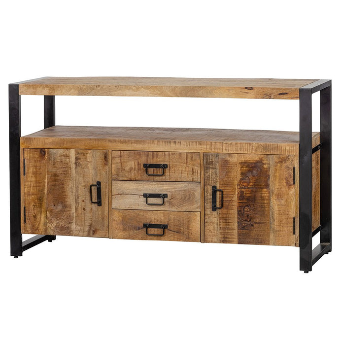 Mangoholz Anrichte Pittsburgh 140 cm mit 3 Schubladen und 2 Türen Mahom