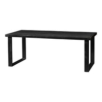 Mangoholz Esstisch Britt Schwarz Rechteck 280x100 cm Mahom