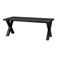 Mangoholz Esstisch Columbus Schwarz Rechteck 220x100 cm Mahom