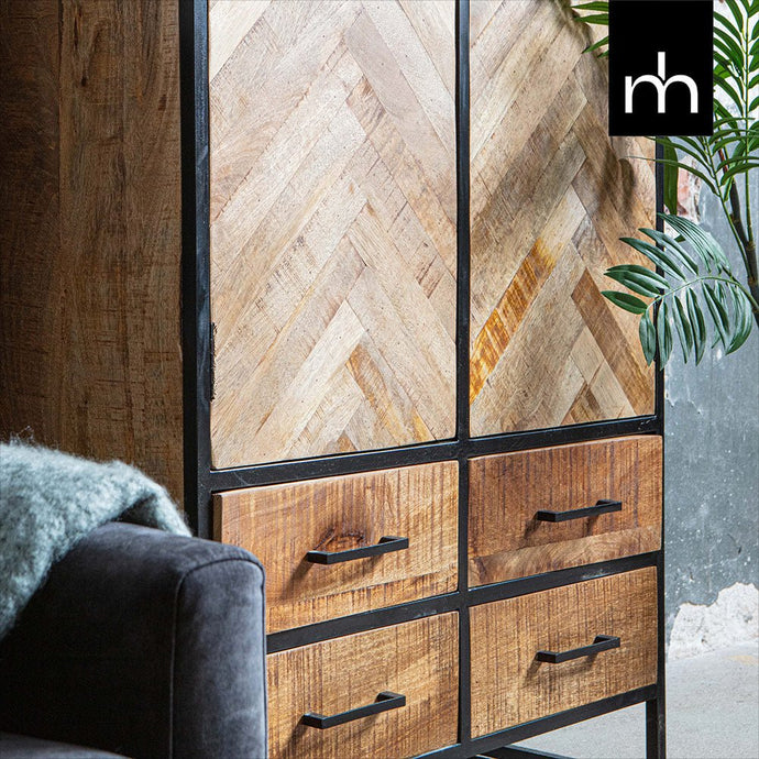 Mangoholz Schrank New Haven 90 cm Mahom