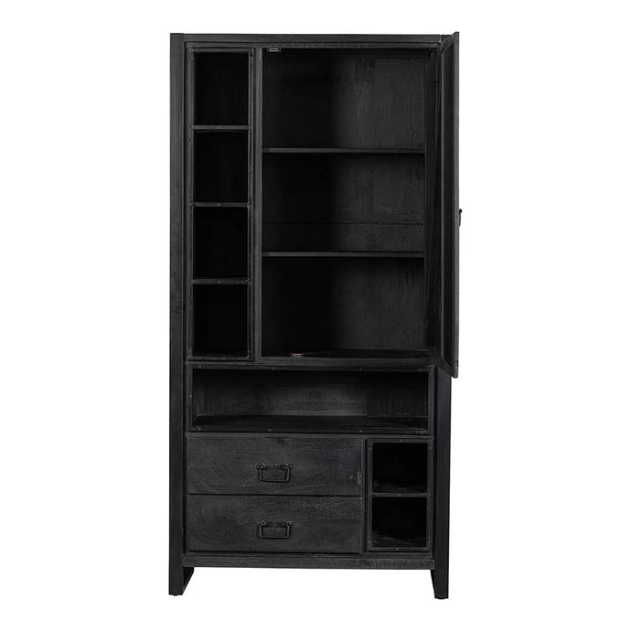 Mangoholz Schrank Stockton Schwarz 100 cm Mahom