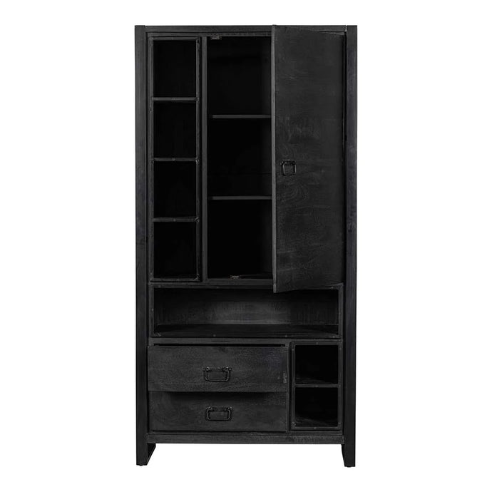 Mangoholz Schrank Stockton Schwarz 100 cm Mahom