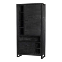 Mangoholz Schrank Stockton Schwarz 100 cm Mahom