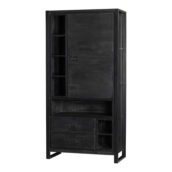 Mangoholz Schrank Stockton Schwarz 100 cm Mahom