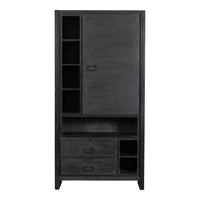 Mangoholz Schrank Stockton Schwarz 100 cm Mahom