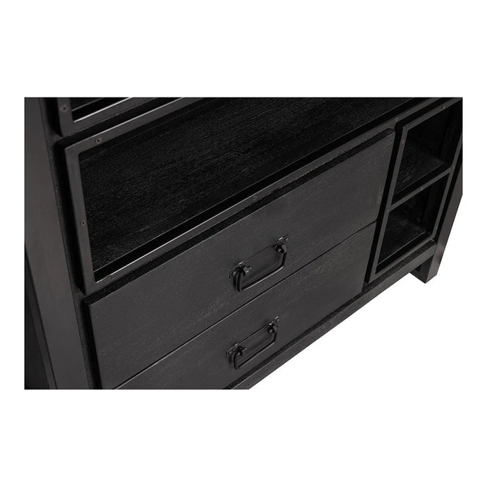 Mangoholz Schrank Stockton Schwarz 100 cm Mahom