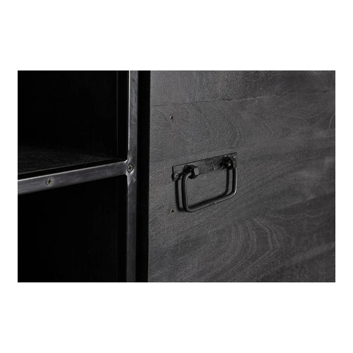 Mangoholz Schrank Stockton Schwarz 100 cm Mahom