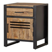 Mangoholz Nachttisch Henderson mit Schublade Mahom