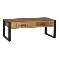 Mangoholz Couchtisch Britt 120 cm mit 2 Schubladen Mahom
