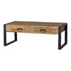 Mangoholz Couchtisch Britt 120 cm mit 2 Schubladen Mahom
