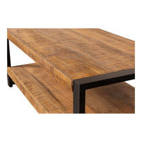 Mangoholz Couchtisch Britt zweistöckig 110 cm Mahom
