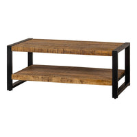 Mangoholz Couchtisch Britt zweistöckig 110 cm Mahom