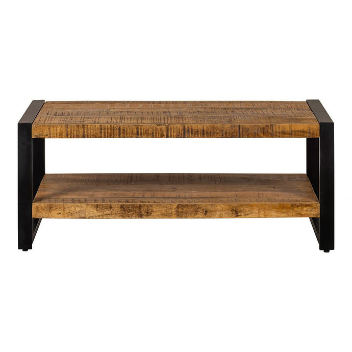 Mangoholz Couchtisch Britt zweistöckig 110 cm Mahom