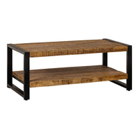 Mangoholz Couchtisch Britt zweistöckig 110 cm Mahom