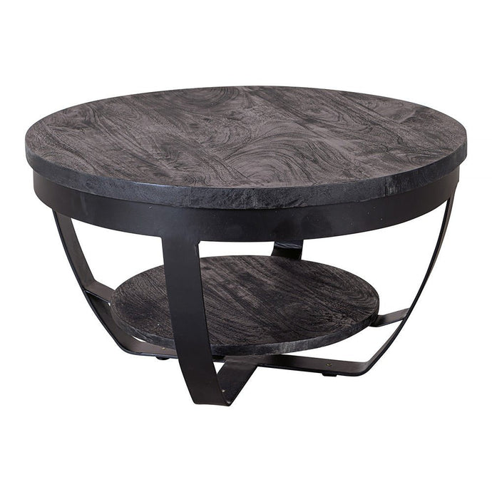 Mangoholz Couchtisch Bakersfield Schwarz 65 cm Mahom