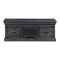 Mangoholz Couchtisch Portland Schwarz 120 cm 4 Schubladen Mahom