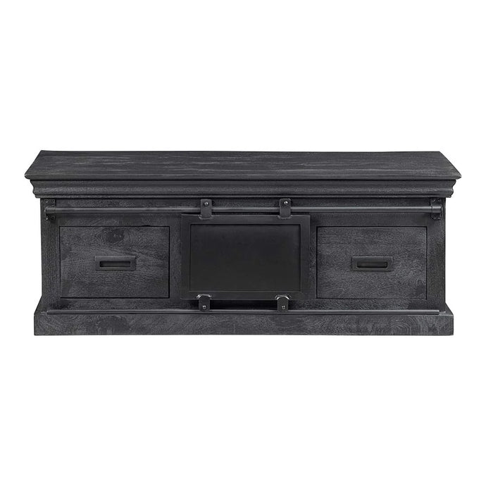 Mangoholz Couchtisch Portland Schwarz 120 cm 4 Schubladen Mahom