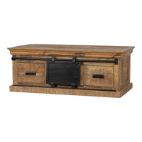 Mangoholz Couchtisch Portland 120 cm 4 Schubladen Mahom