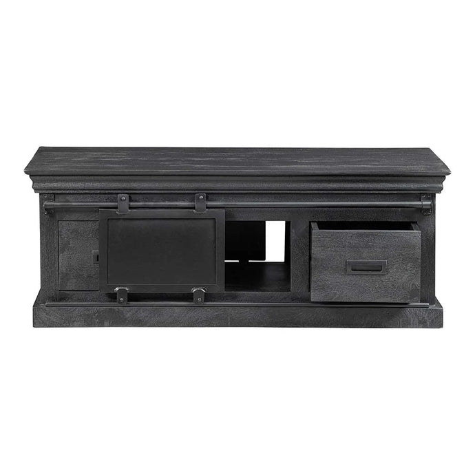 Mangoholz Couchtisch Portland Schwarz 120 cm 4 Schubladen Mahom